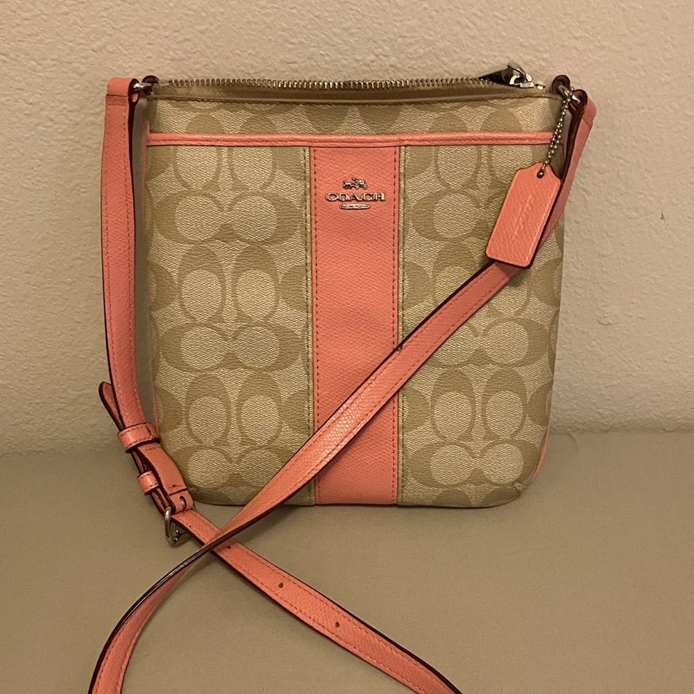 Coach Beige and Pink Crossbody Bag - Picture 1 of 15